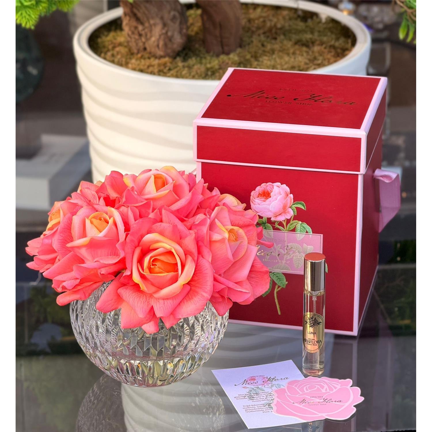 8 GÜLLÜ KESME CAM ODA KOKUSU SOMON