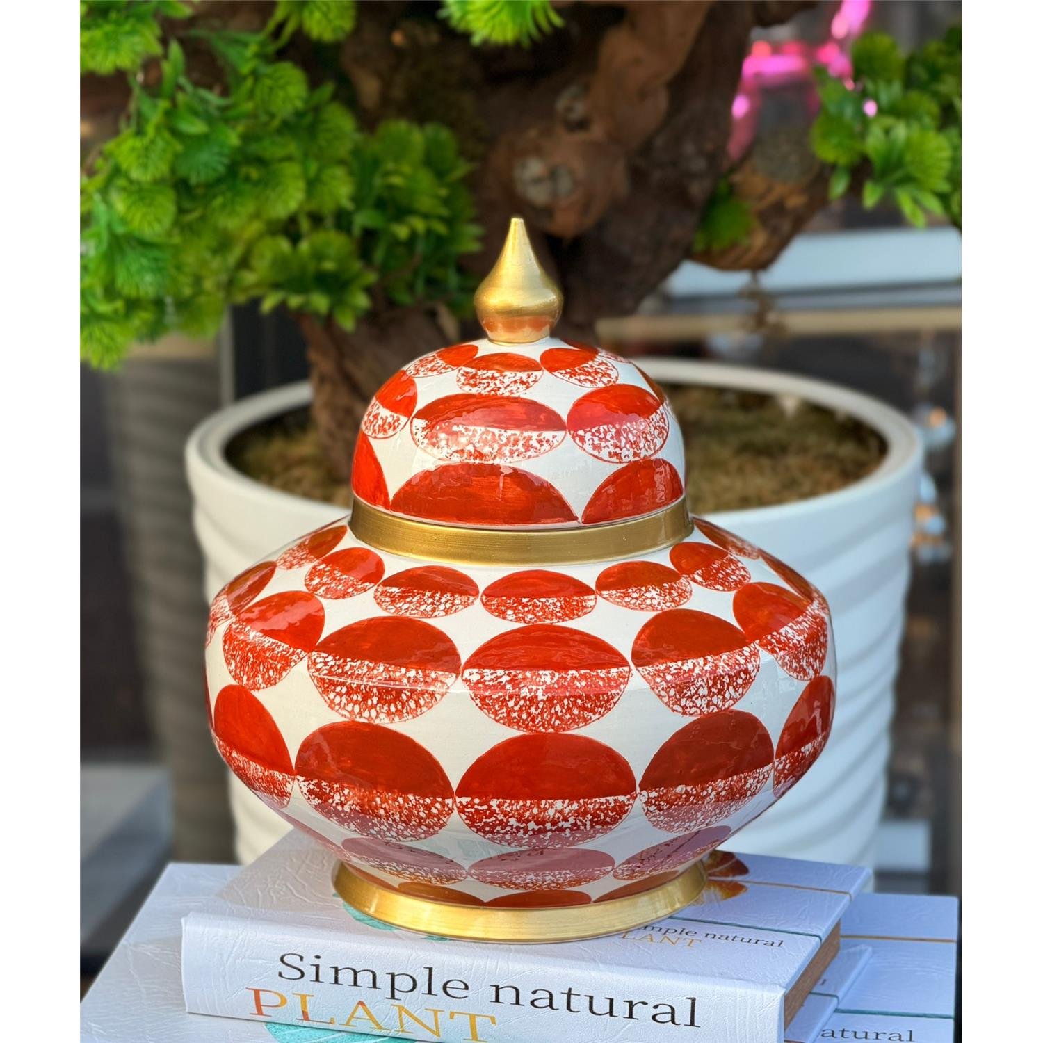 ELİPS DESEN TABA RENK 20CM UZAY KÜP