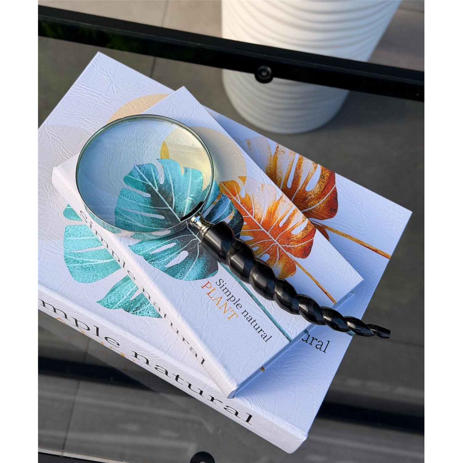 SİYAH ÖRGÜ MODEL GÜMÜŞ BÜYÜTEÇ 21375