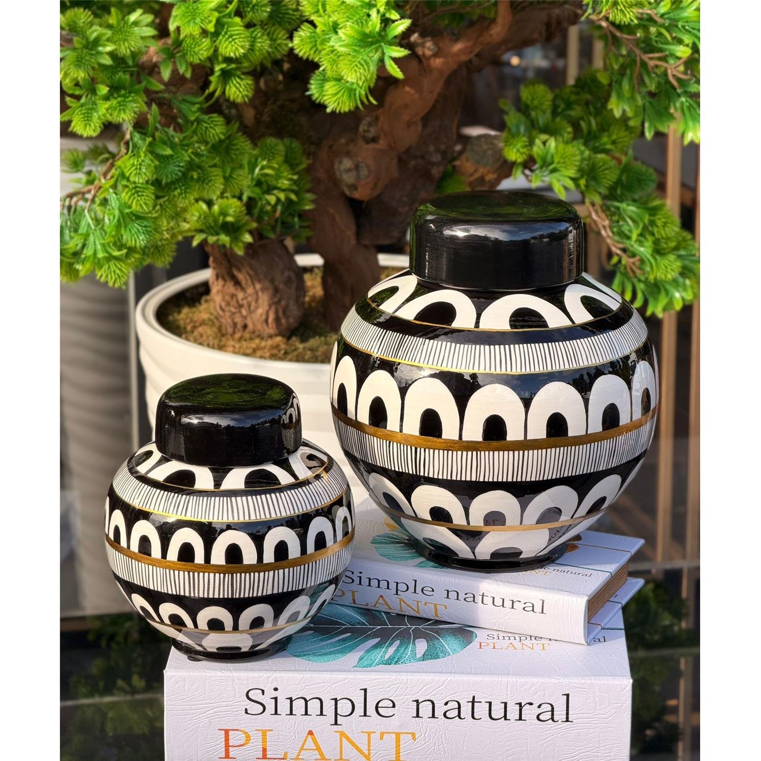 KEMER DESEN SİYAH BEYAZ 2 Lİ KÜRE KÜP