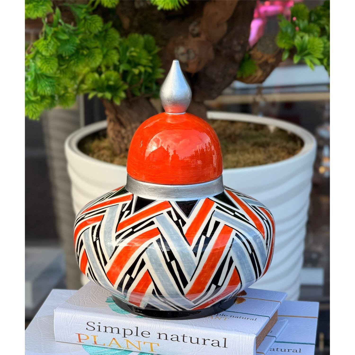 20 CM UZAY TURUNCU GÜMÜŞ ZİKZAK KÜP